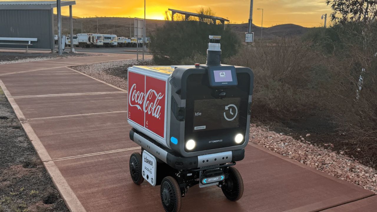 Ottonomy autonomous delivery robot in the Gudai-Darri mining village pilot